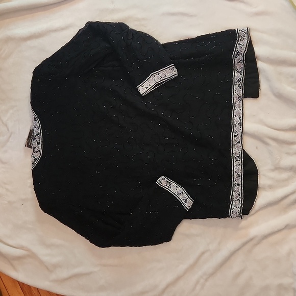 STUDIO pennington's Vintage Handbeaded black and white blazer - Picture 10 of 11